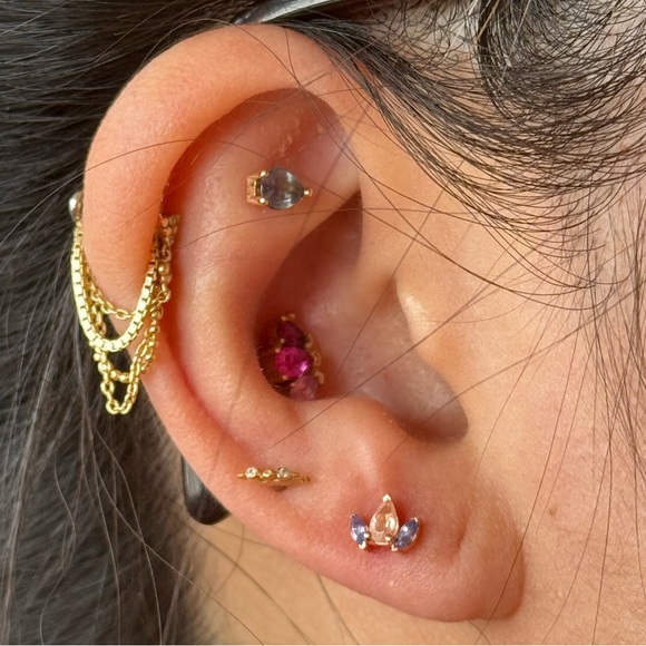 BVLA Alana Threaded Piercing End - Rose Gold, Sunstone, Tanzanite - Picture 9 of 10